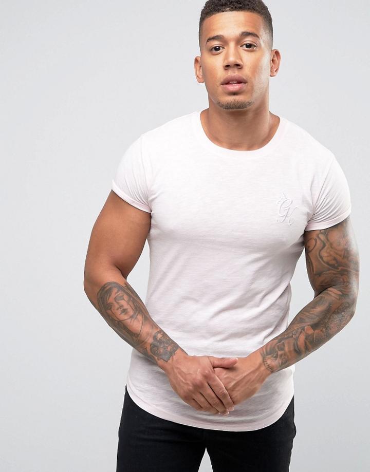 Gym King Logo T-shirt In Slubby Fabric - Pink