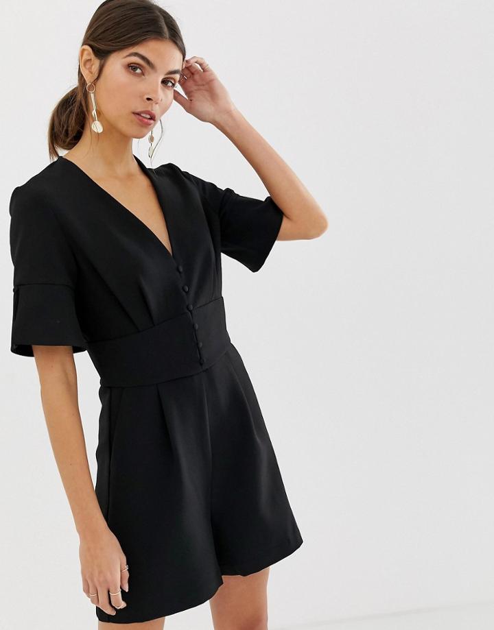 Y.a.s V Neck Romper-black