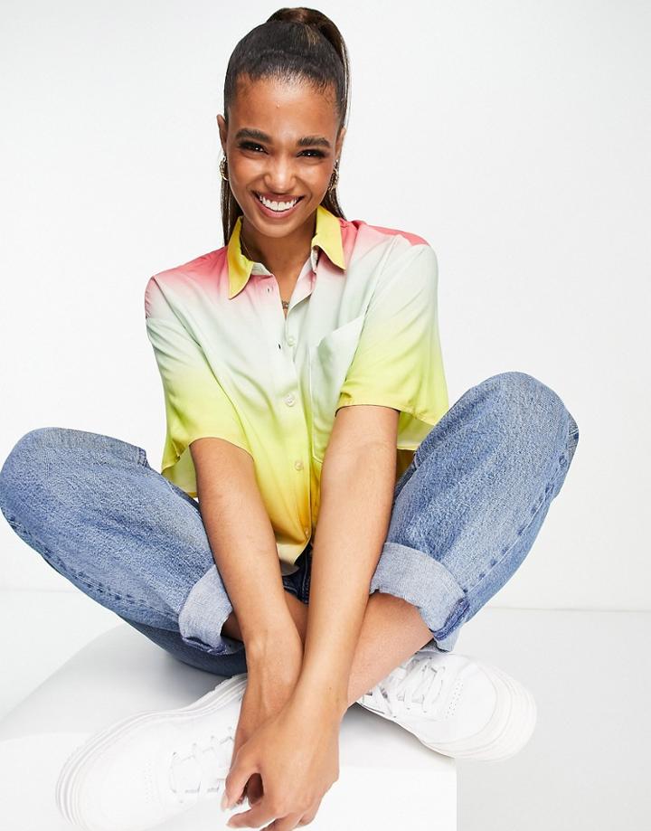 Monki Ombre Shirt In Multi - Multi