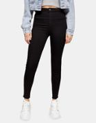 Topshop Holding-power Joni Jeans In Black