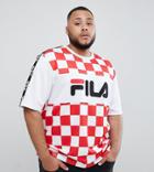 Fila Plus Oversized Team T-shirt With Taping In White - White