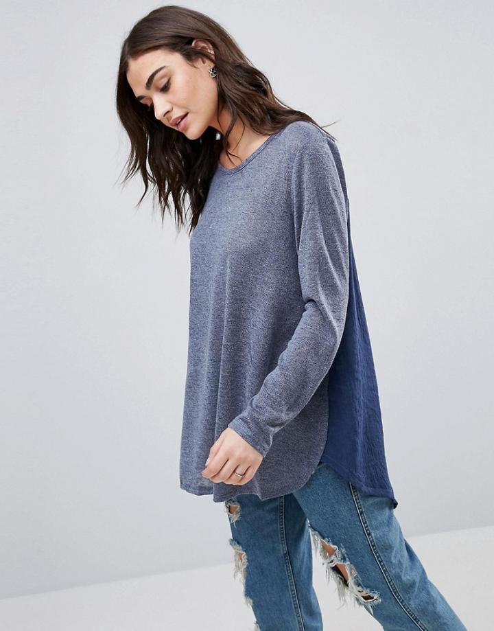 Qed London Long Sleeve Top - Navy