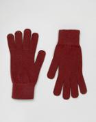 Selected Homme Gloves Leth - Red