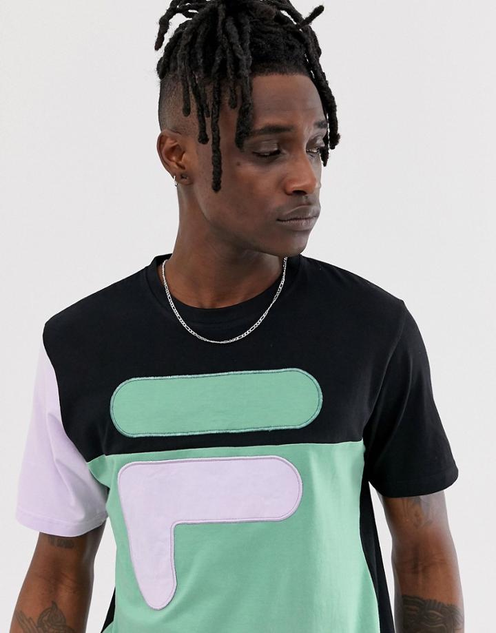 Fila Baldwin Panel Logo T-shirt In Green - Green