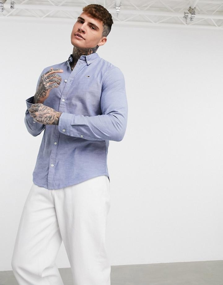 Tommy Jeans Slim Fit Oxford Shirt In Navy