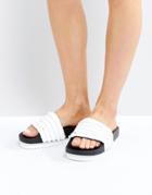 Sixtyseven White Raffia Slider Sandals - White