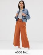 New Look Tall Buckle Detail Pants In Rust - Navy