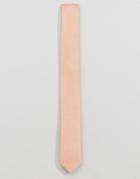 Asos Slim Tie In Textured Peach - Orange