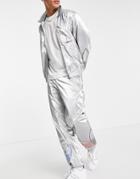 Adidas Originals Tricolor Sweatpants In Silver Metallic