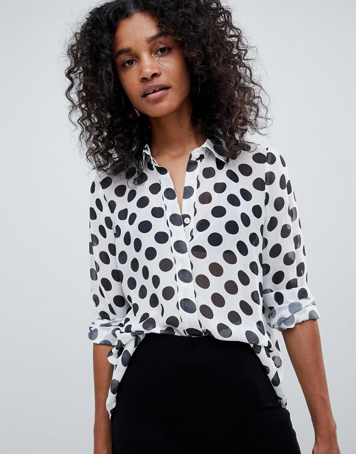 Unique 21 Polka Dot Long Sleeve Shirt - Multi