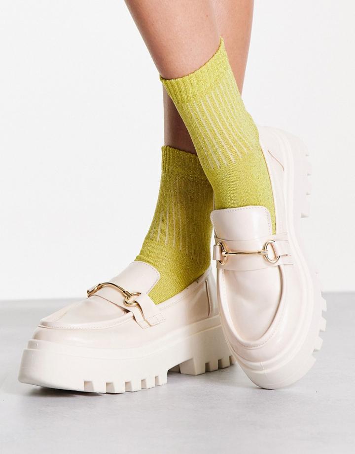 Asos Design Miller Chunky Loafers In Off-white Drench
