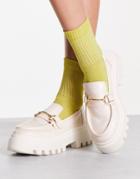 Asos Design Miller Chunky Loafers In Off-white Drench