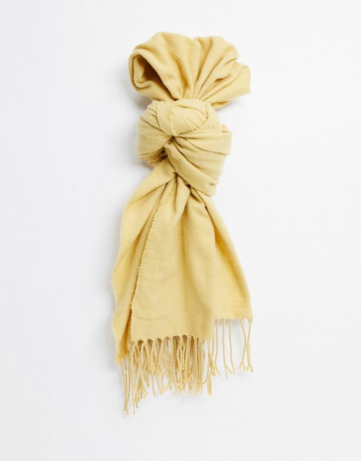 Monki Greta Recycled Polyester Scarf In Yellow