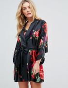 B By Ted Baker Juxtapose Rose Kimono - Black
