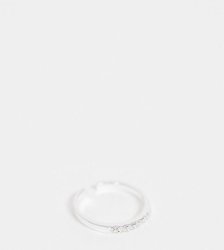 Asos Design Sterling Silver Crystal Toe Ring