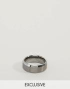 Reclaimed Vintage Brushed Band Ring In Silver - Silver