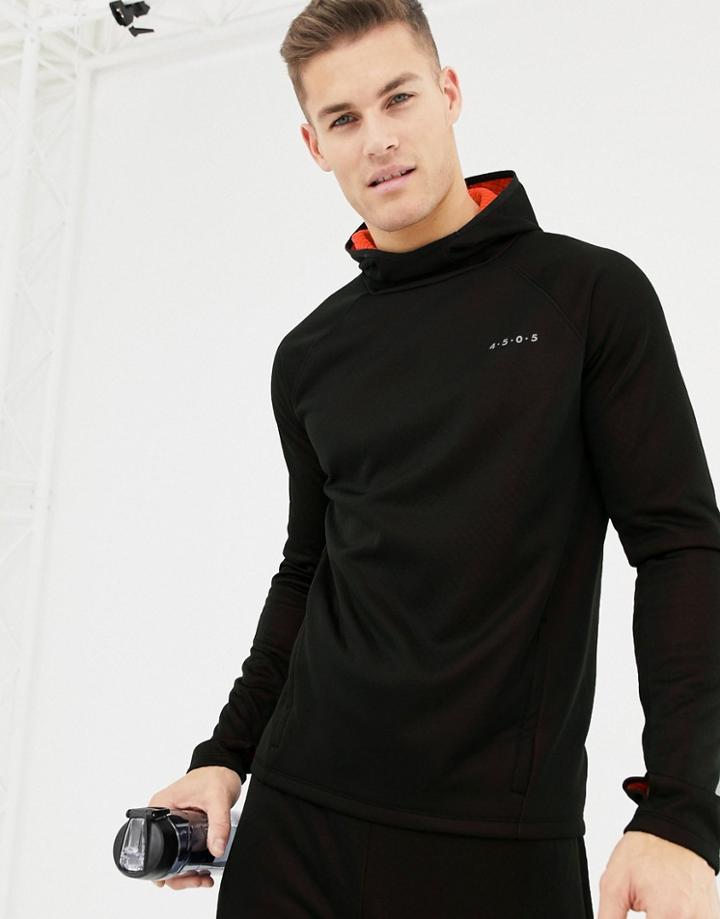 Asos 4505 Hoodie With Bonded Tech Inner Fleece With Thumbholes-black