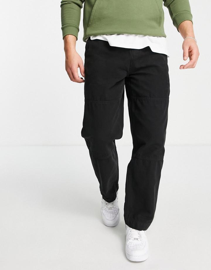 River Island Wide Leg Worker Pants In Black