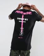 Asos Super Longline T-shirt With Mirage Back Print - Black