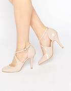 Miss Kg Natalie Cross Strap Heeled Shoes - Beige