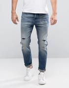 Selected Jeans Anti Fit In Light Blue - Blue