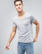 Tommy Hilfiger Denim T-shirt With V-neck - Gray