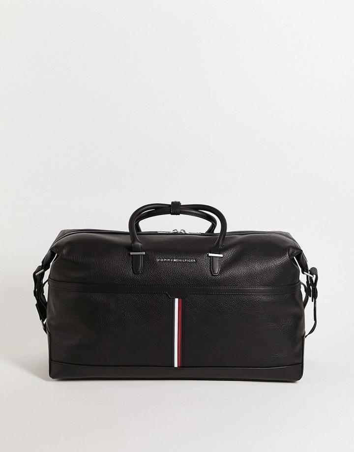 Tommy Hilfiger Faux Leather Downtown Duffle Bag In Black
