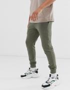 Asos Design Skinny Sweatpants In Khaki Marl