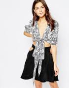 Flynn Skye That's A Wrap Crop Top - Aloha Dreams