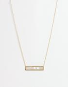 Orelia Mother Of Pearl Inlaid Bar Necklace - Gold