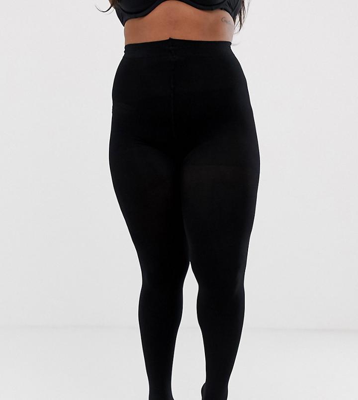 Asos Design Curve Super Stretch New Improved Fit 90 Denier Tights-black