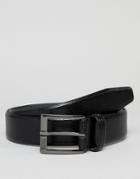 Boss Elloy Textured Logo Buckle Leather Belt In Black - Black