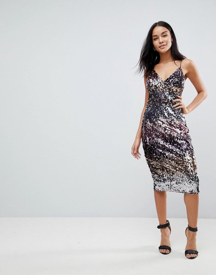 Club L Ombre Sequin Midi Dress - Multi