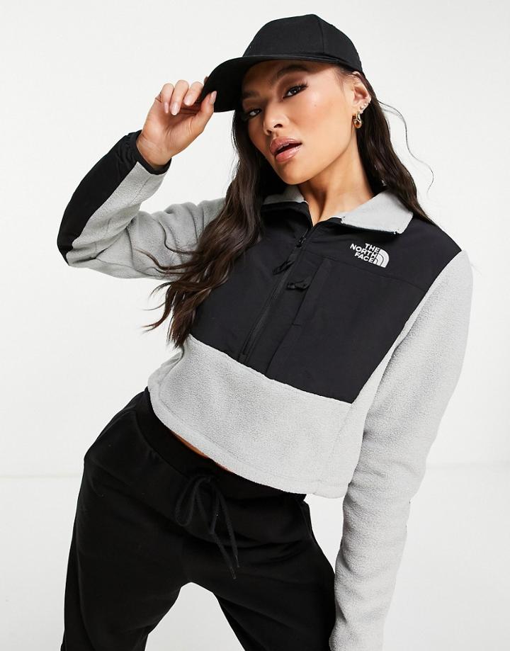 The North Face Denali Cropped Fleece Jacket In Gray-grey
