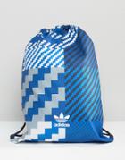 Adidas Originals Drawstring Backpack In Blue Ay7828 - Blue