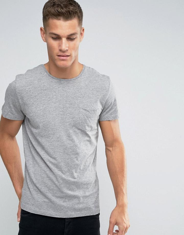 Jack And Jones Crew Neck Pocket T-shirt - Gray