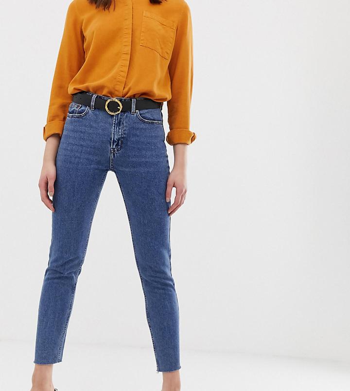 Only Tall High Waisted Straight Leg Jeans - Navy