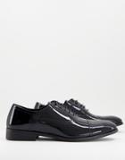 Red Tape Leather Patent Lace-up Shoes In Black