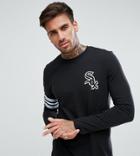 Majestic Muscle Fit Long Sleeve T-shirt With Chicago White Sox Back Print - Black