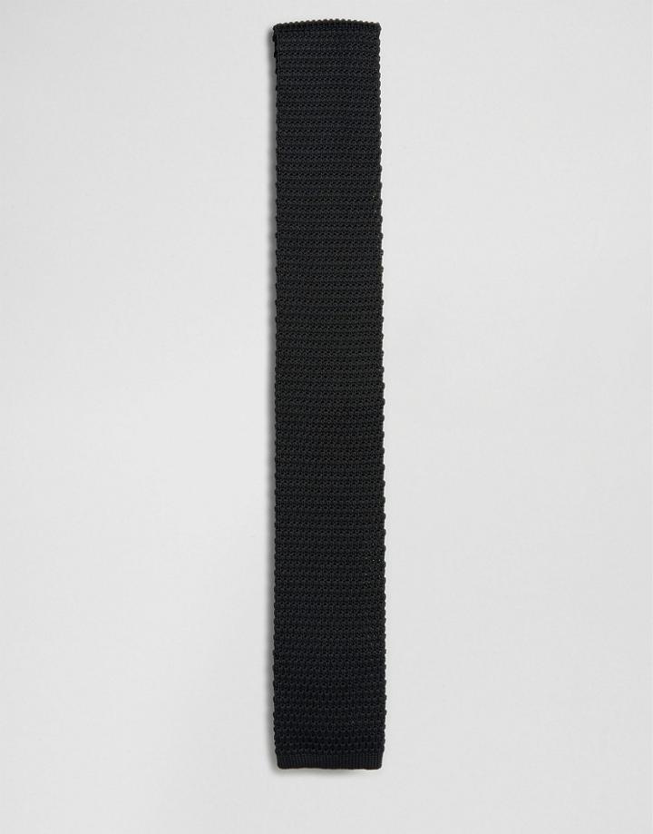 Selected Homme Tie Knitted - Black