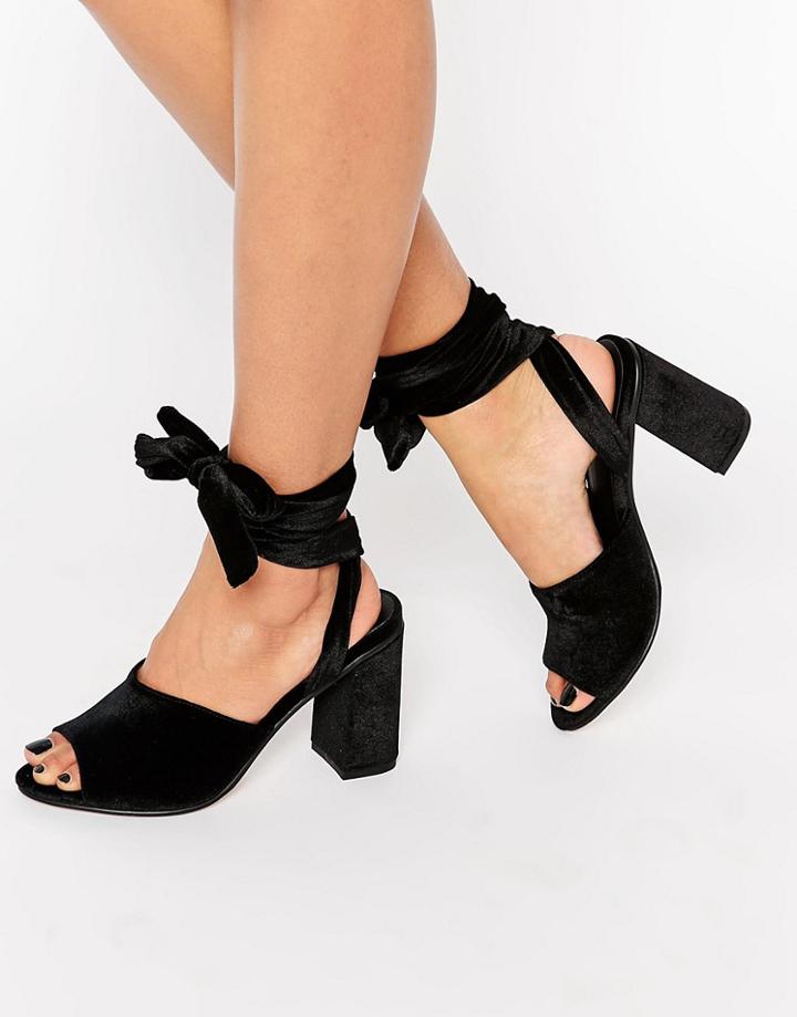 Asos Hitch A Ride Lace Up Mules - Black