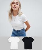 Asos Design Petite Ultimate T-shirt With Crew Neck In 2 Pack Save - Multi