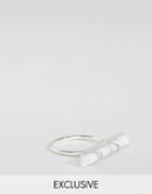 Designb Marble Bar Ring In Silver - Silver