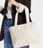 Reclaimed Vintage Inspired Quilted Leather Look Tote Bag In Ecru-neutral