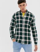 Only & Sons Check Shirt In Slim Fit-green