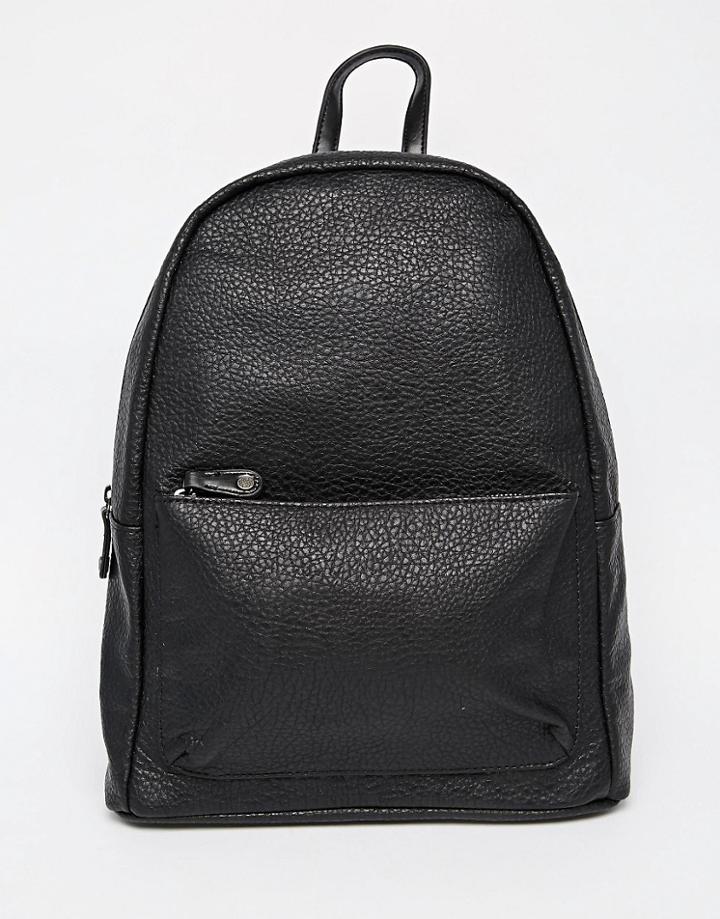 Pieces Classic Black Backpack With Front Zip Pocket - Black