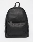 Pieces Classic Black Backpack With Front Zip Pocket - Black