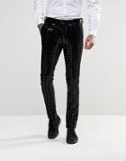 Asos Super Skinny Pant In Sequin - Black