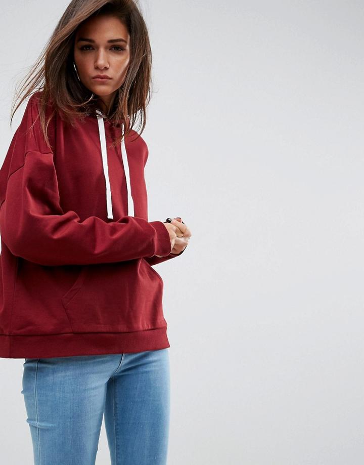 Asos Boxy Hoodie - Red