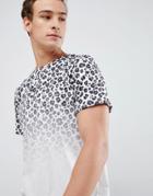 New Look T-shirt With Leopard Fade Print In White - White